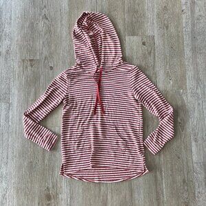 Womens Pink Rose Red/White Stripe Hoodie - S